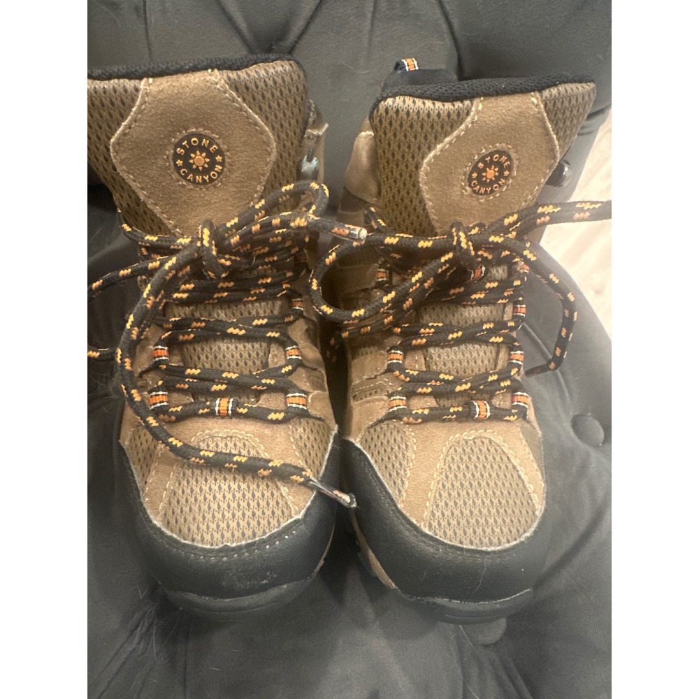 Stone Canyon Kids Hiking Boots Brown Black Orange Size 12M outdoor boys